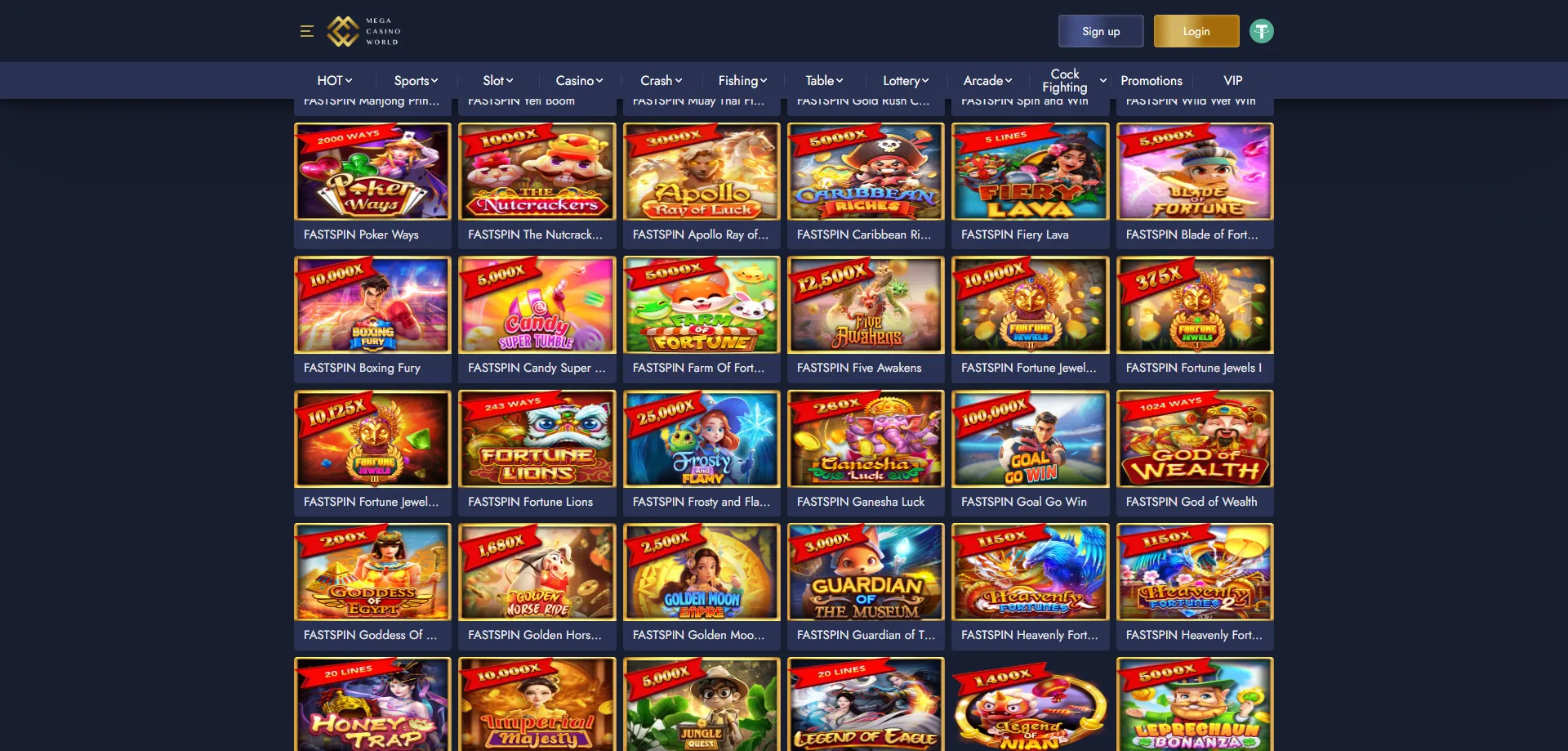 MCW Mega Casino online slots library — 4000+ games available